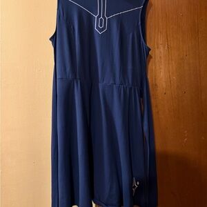 Her Universe Star Wars Ashoka Blue Sleeveless Dress with Geometric Design